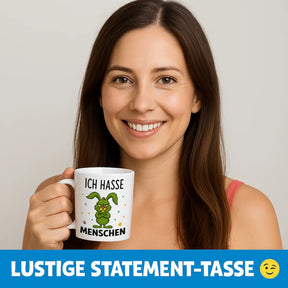 Tasse Hase - Ich hasse Menschen - Druckerino