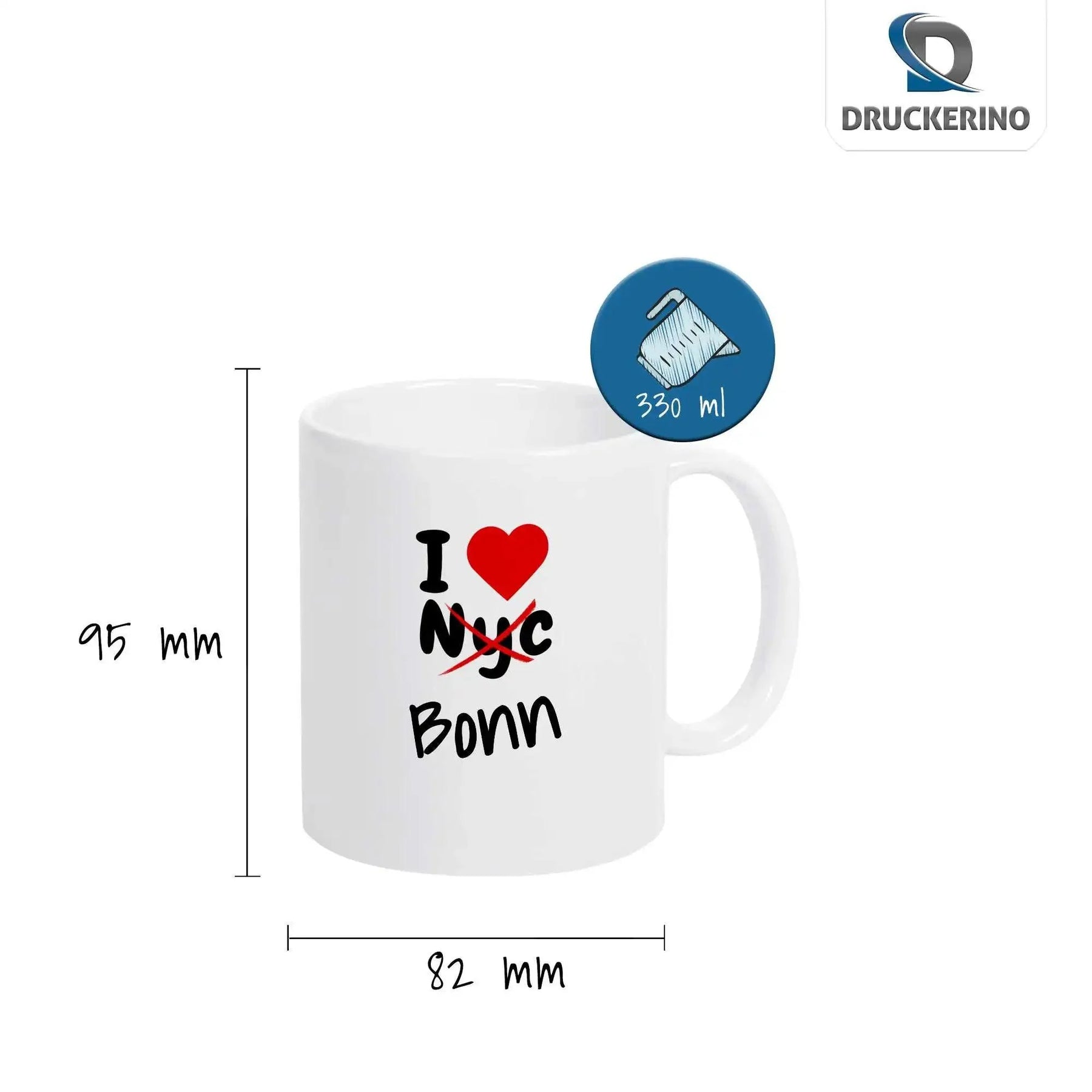 Tasse I Love Bonn nicht NYC - Druckerino