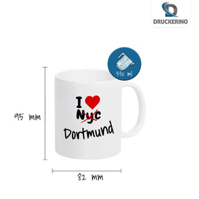 Tasse I Love Dortmund nicht NYC - Druckerino