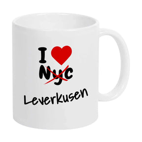 Tasse I Love Leverkusen nicht NYC - Druckerino