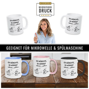 tasse ich wuenschte du wuerdest nebenan wohnen startbild schwarz personalisierte geschenke tasse fuer freunde