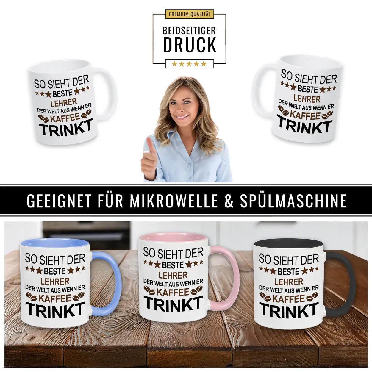 Tasse mit Spruch für den Lehrer - Druckerino