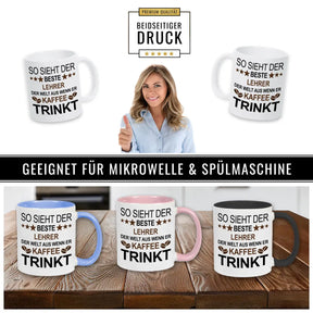 Tasse mit Spruch für den Lehrer - Druckerino