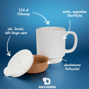 tasse mit korksockel und deckel infografik