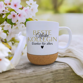 Tasse Beste Kollegin mit Namen personalisiert | Korkboden - Druckerino