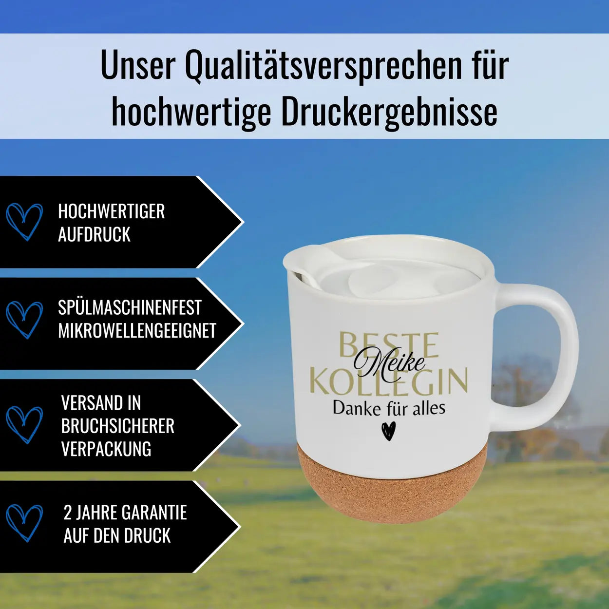 Tasse Beste Kollegin mit Namen personalisiert | Korkboden - Druckerino