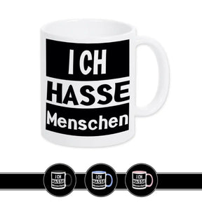 Tasse mit Spruch - Ich hasse Menschen - Druckerino
