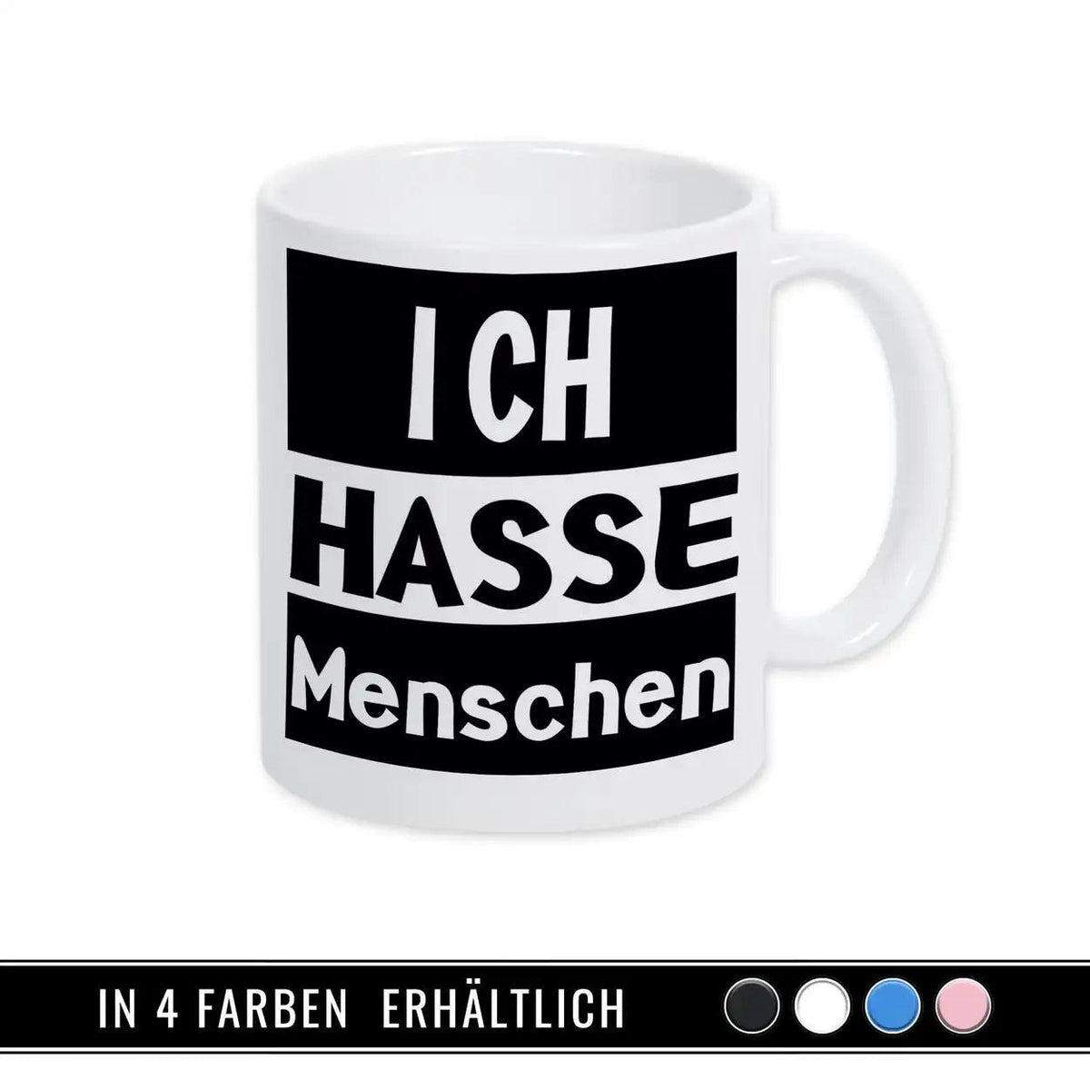 Tasse mit Spruch - Ich hasse Menschen - Druckerino