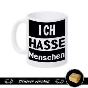 Tasse mit Spruch - Ich hasse Menschen - Druckerino