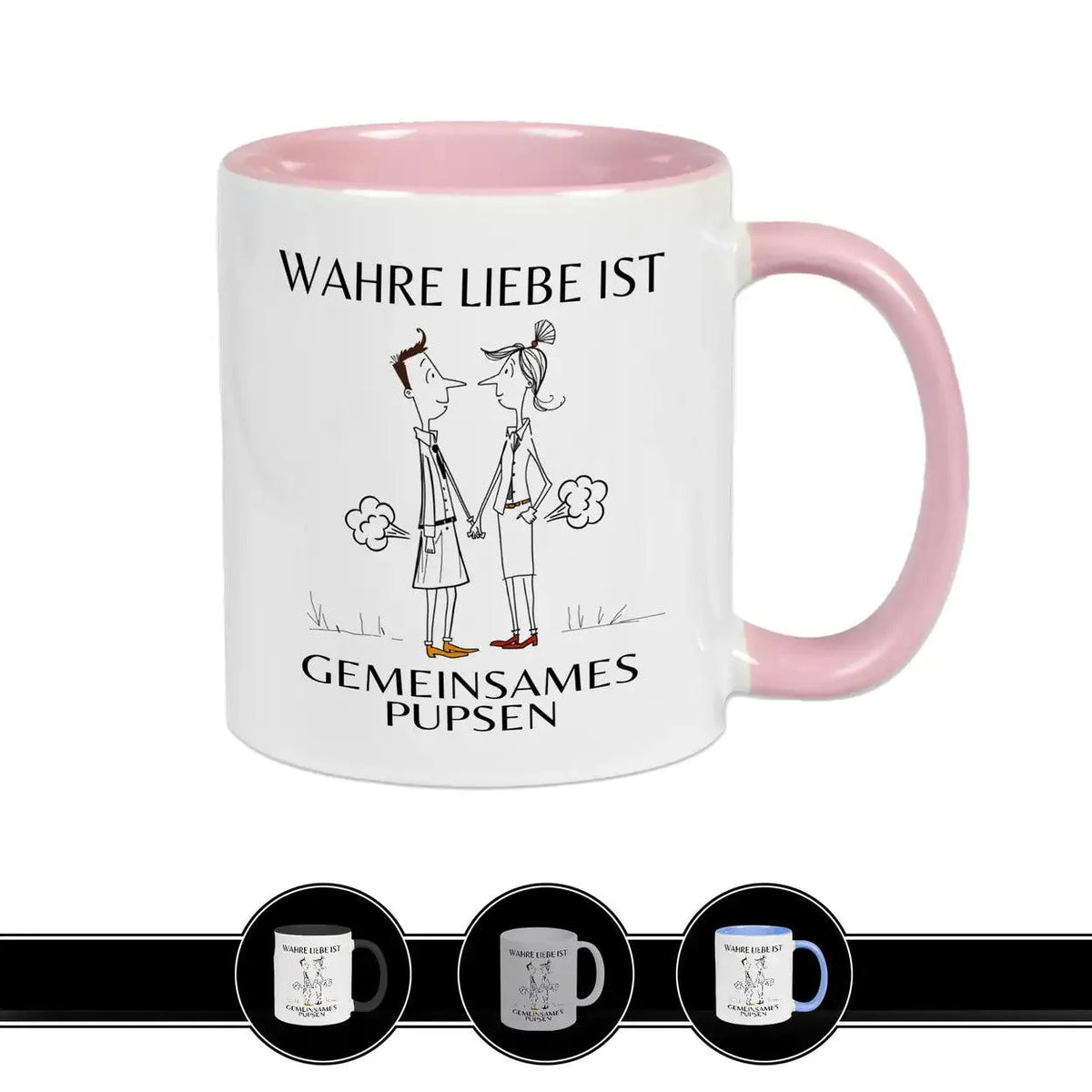 Tasse mit Spruch - Wahre Liebe ist gemeinsames Pupsen - Druckerino