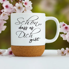 Liebevolle Tasse mit Spruch und Korkboden – perfektes Geschenk für beste Freundin oder Lieblingsmensch. Jetzt entdecken bei Druckerino!