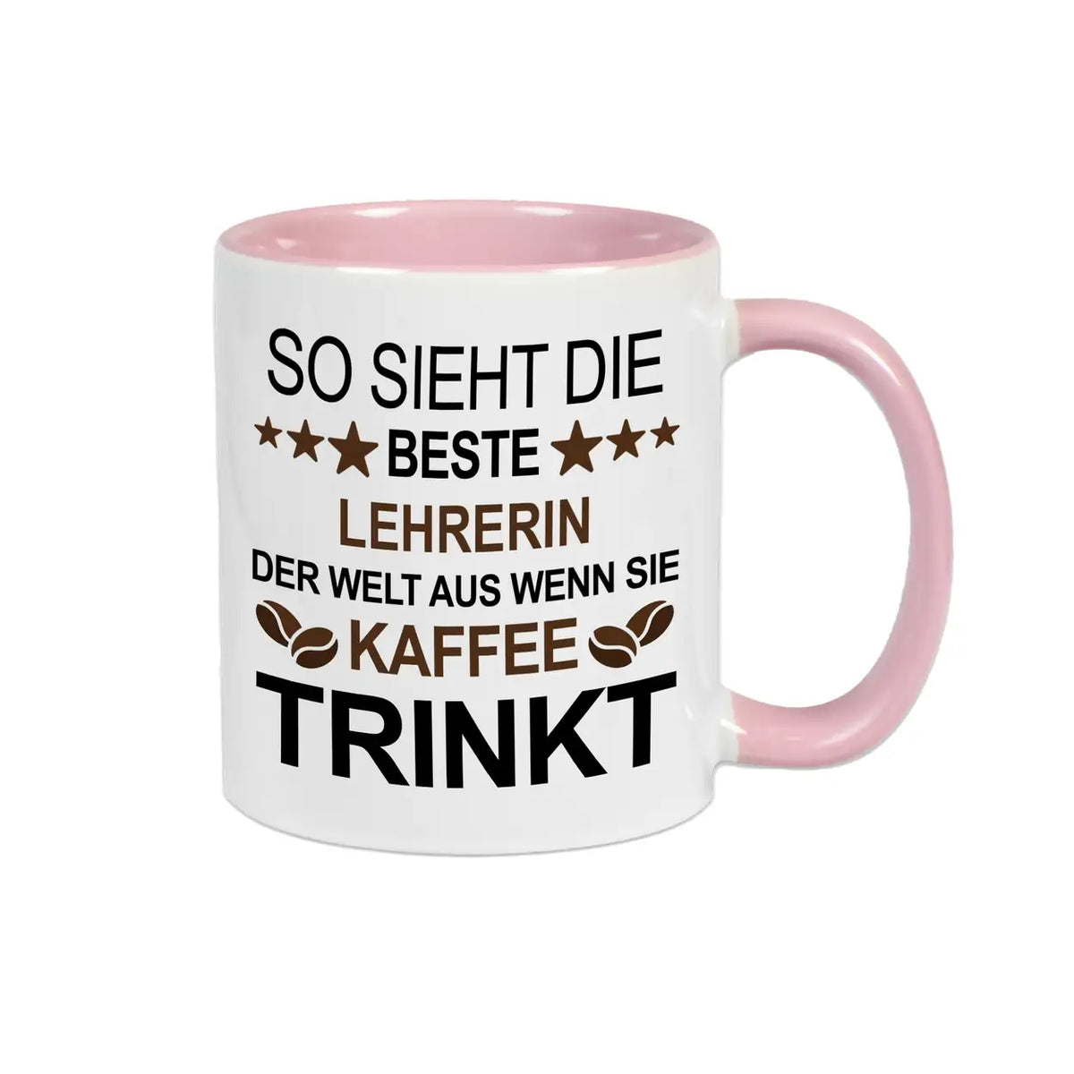 Tasse mit Spruch für die Lehrerin Altrosa Geschenke