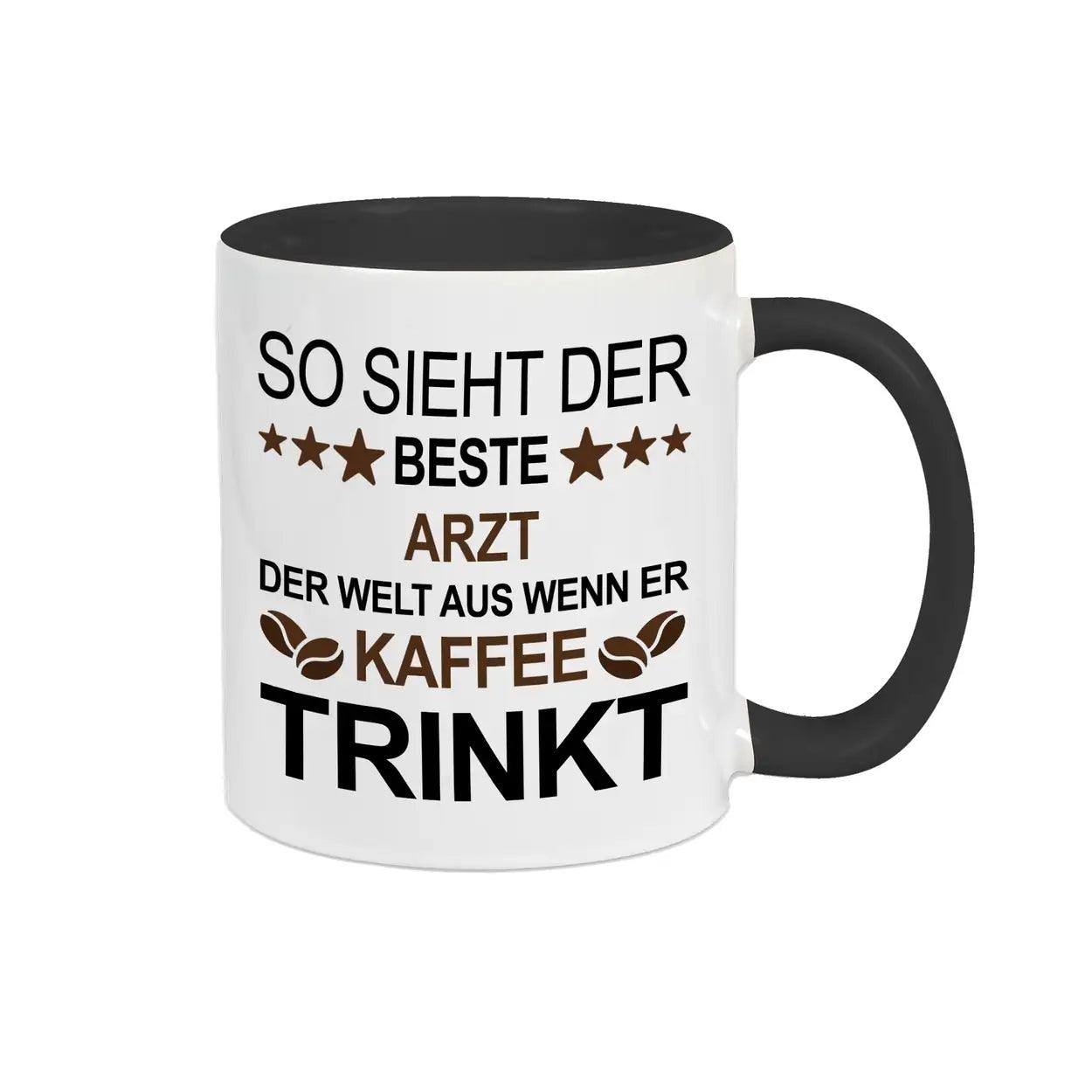 Tasse mit Spruch für den Arzt Schwarz Geschenke