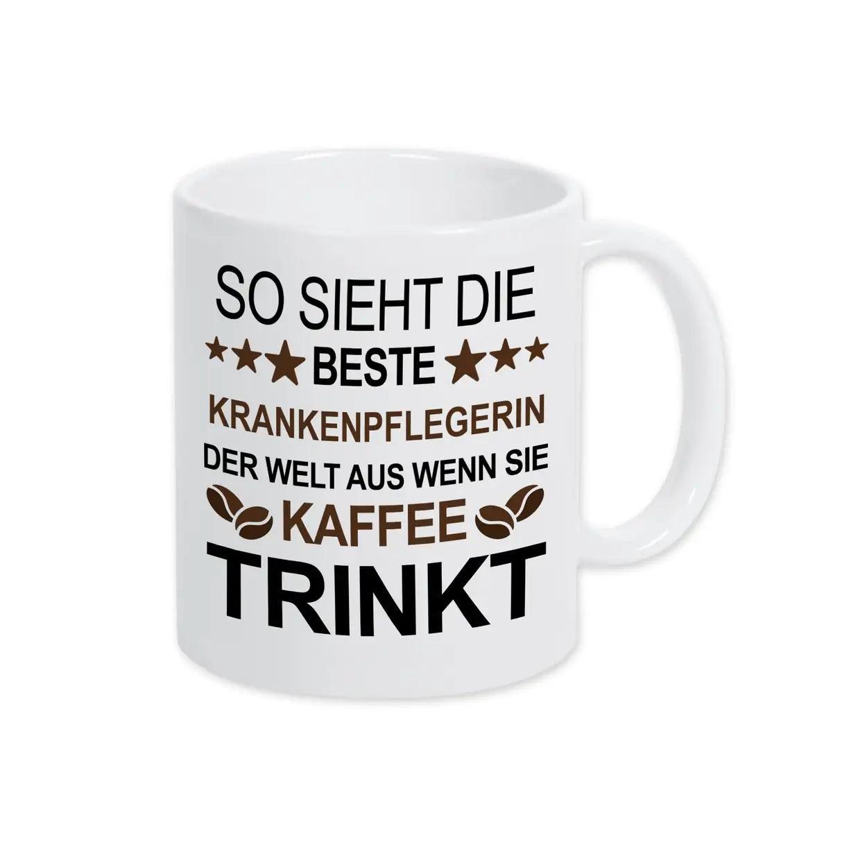 Tasse mit Spruch für die Krankenpflegerin Weiß Geschenke