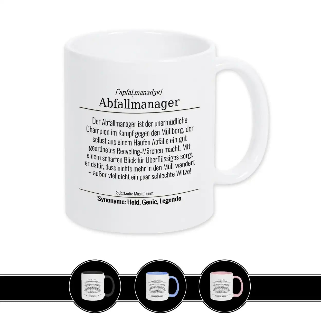 Tasse für Abfallmanager Weiß Geschenkidee Weihnachten