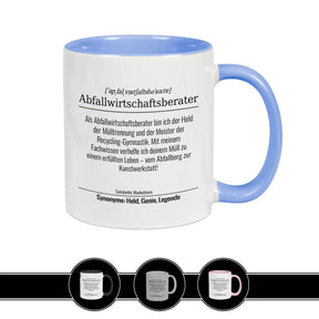 Tasse für Abfallwirtschaftsberater Hellblau Geschenkidee Weihnachten