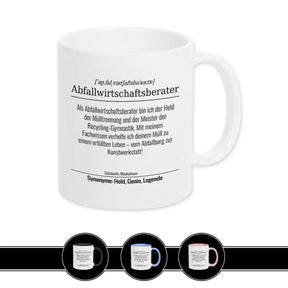 Tasse für Abfallwirtschaftsberater Weiß Geschenkidee Weihnachten