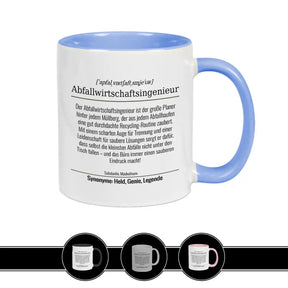 Tasse für Abfallwirtschaftsingenieur Hellblau Geschenkidee Weihnachten