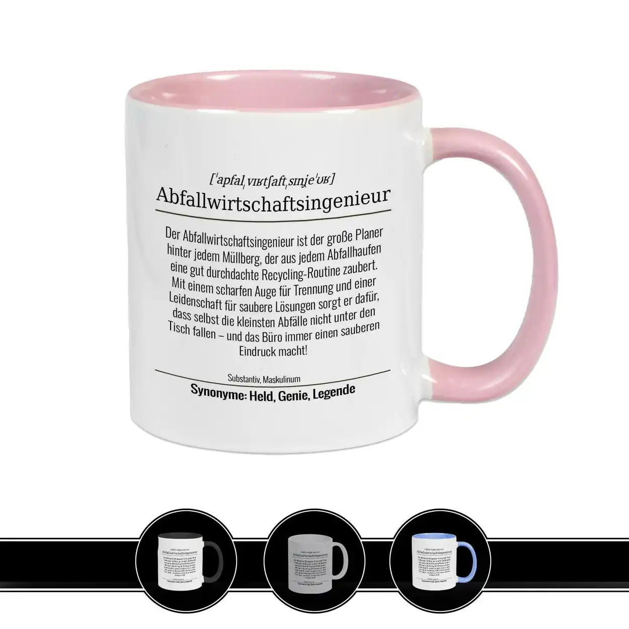 Tasse für Abfallwirtschaftsingenieur Altrosa Geschenkidee Weihnachten