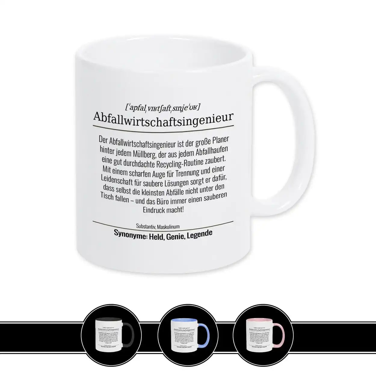 Tasse für Abfallwirtschaftsingenieur Weiß Geschenkidee Weihnachten