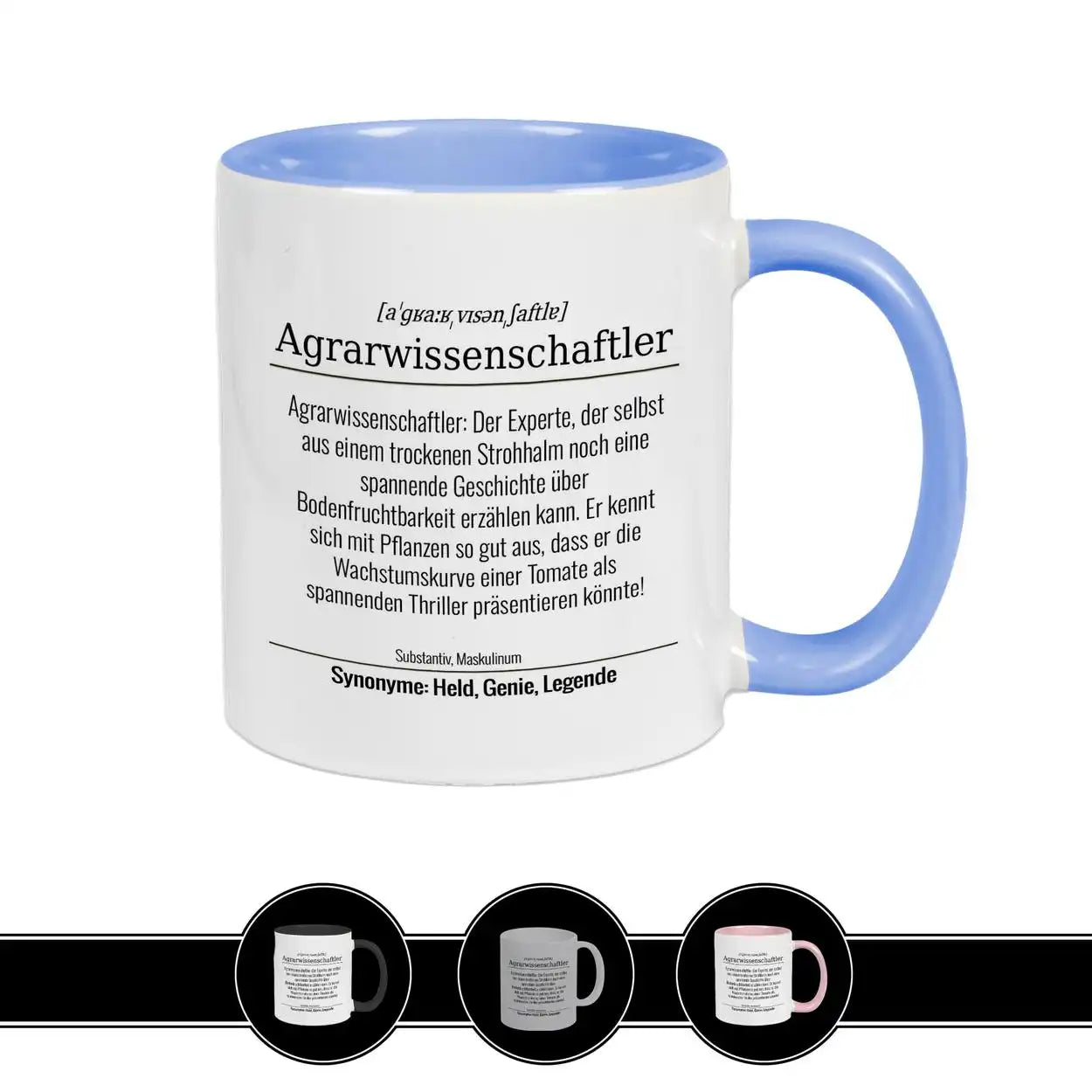 Tasse für Agrarwissenschaftler Hellblau Geschenkidee Weihnachten