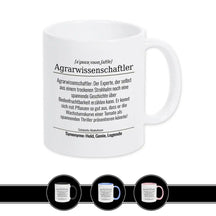 Tasse für Agrarwissenschaftler Weiß Geschenkidee Weihnachten