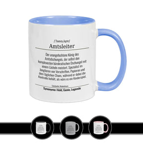 Tasse für Amtsleiter Hellblau Geschenkidee Weihnachten