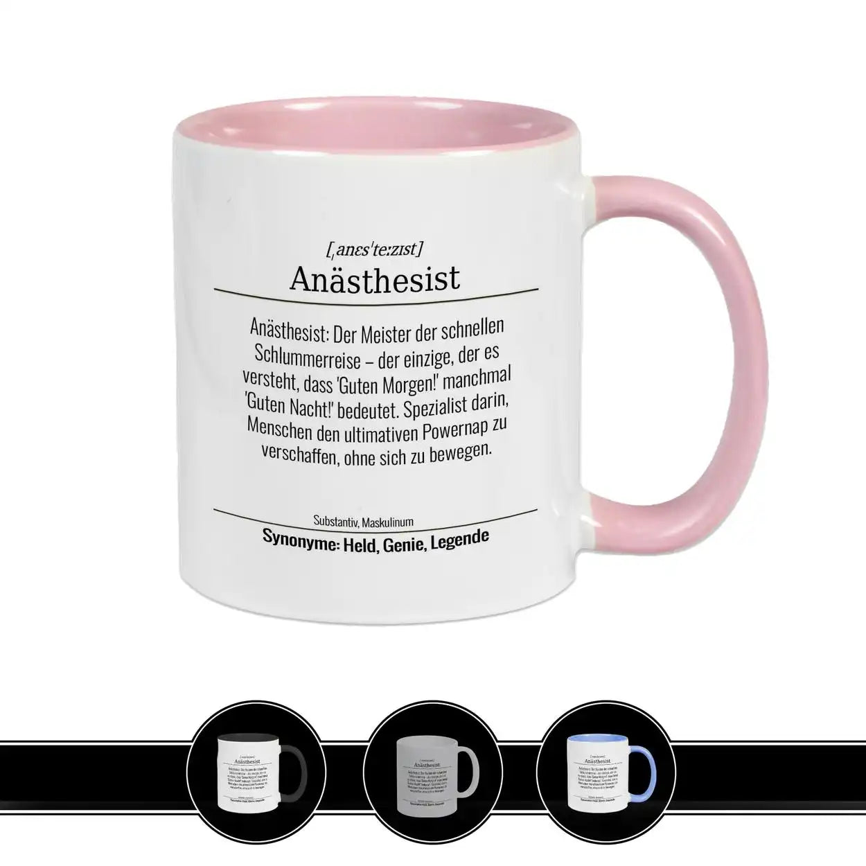 Tasse für Anästhesist Altrosa Geschenkidee Weihnachten