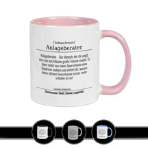 Tasse für Anlageberater Altrosa Geschenkidee Weihnachten