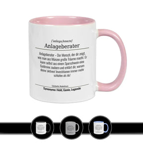 Tasse für Anlageberater Altrosa Geschenkidee Weihnachten