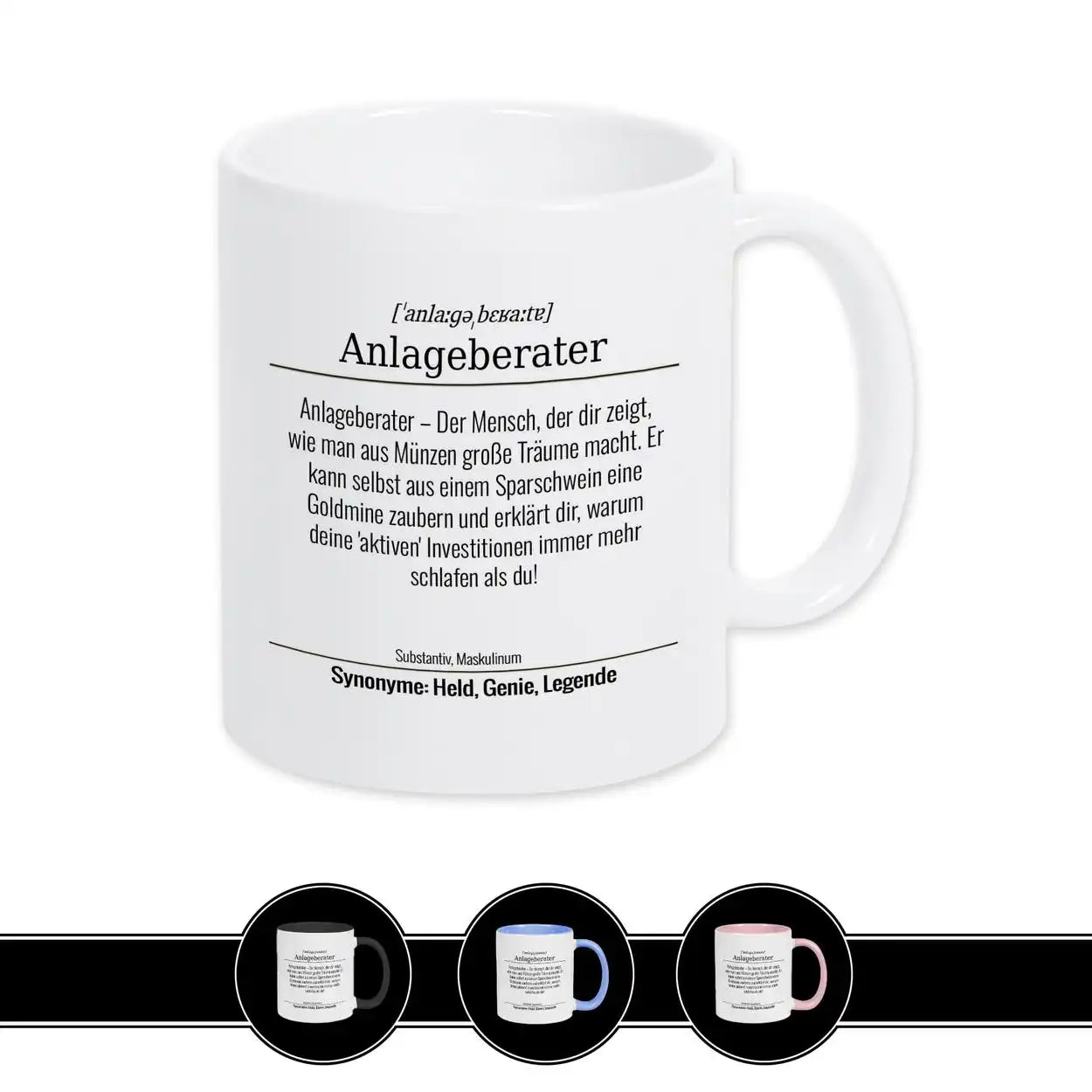 Tasse für Anlageberater Weiß Geschenkidee Weihnachten