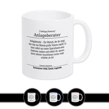 Tasse für Anlageberater Weiß Geschenkidee Weihnachten