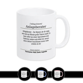 Tasse für Anlageberater Weiß Geschenkidee Weihnachten