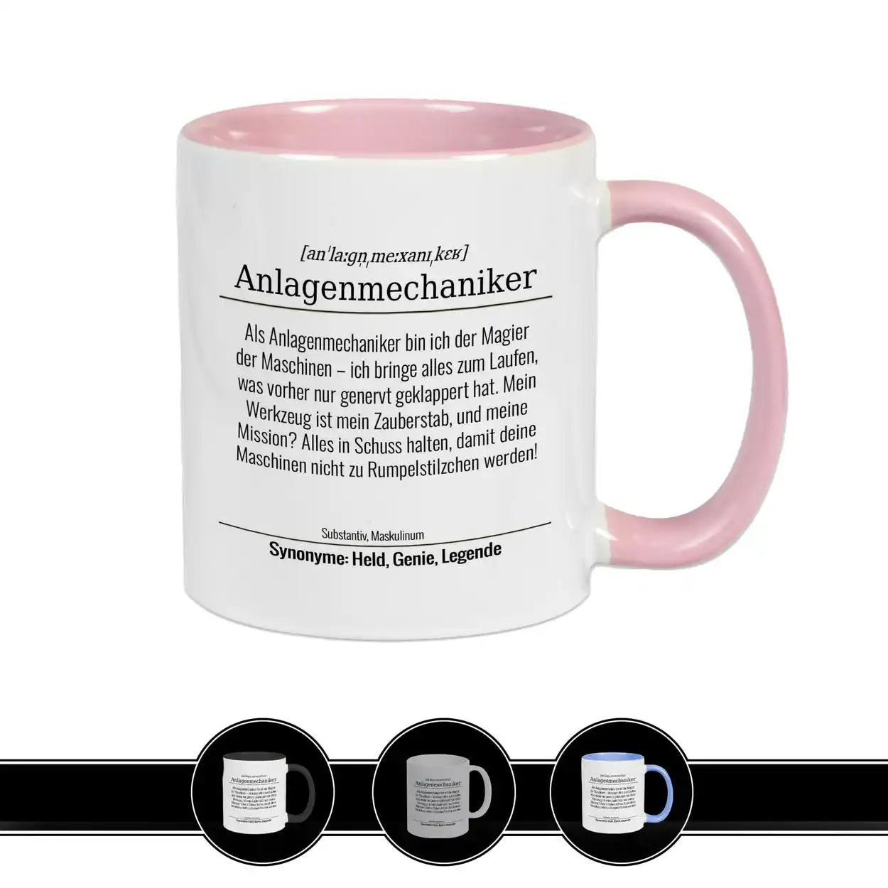 Tasse für Anlagenmechaniker Altrosa Geschenkidee Weihnachten