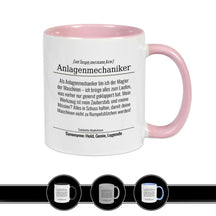 Tasse für Anlagenmechaniker Altrosa Geschenkidee Weihnachten