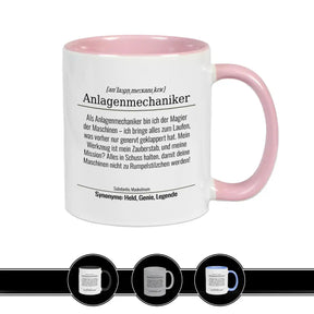 Tasse für Anlagenmechaniker Altrosa Geschenkidee Weihnachten