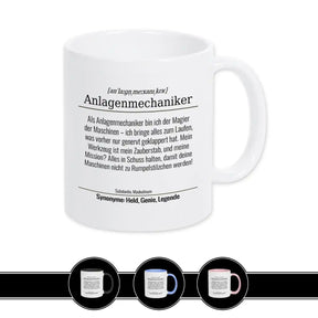 Tasse für Anlagenmechaniker Weiß Geschenkidee Weihnachten