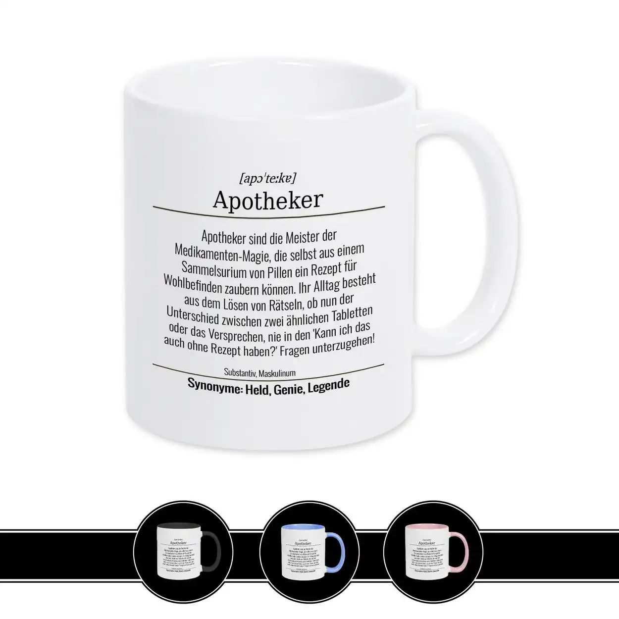 Tasse für Apotheker Weiß Geschenkidee Weihnachten