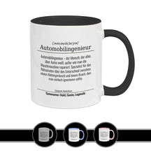 Tasse für Automobilingenieur Schwarz Geschenkidee Weihnachten