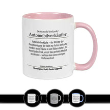 Tasse für Automobilverkäufer Altrosa Geschenkidee Weihnachten