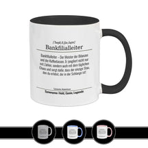 Tasse für Bankfilialleiter Schwarz Geschenkidee Weihnachten