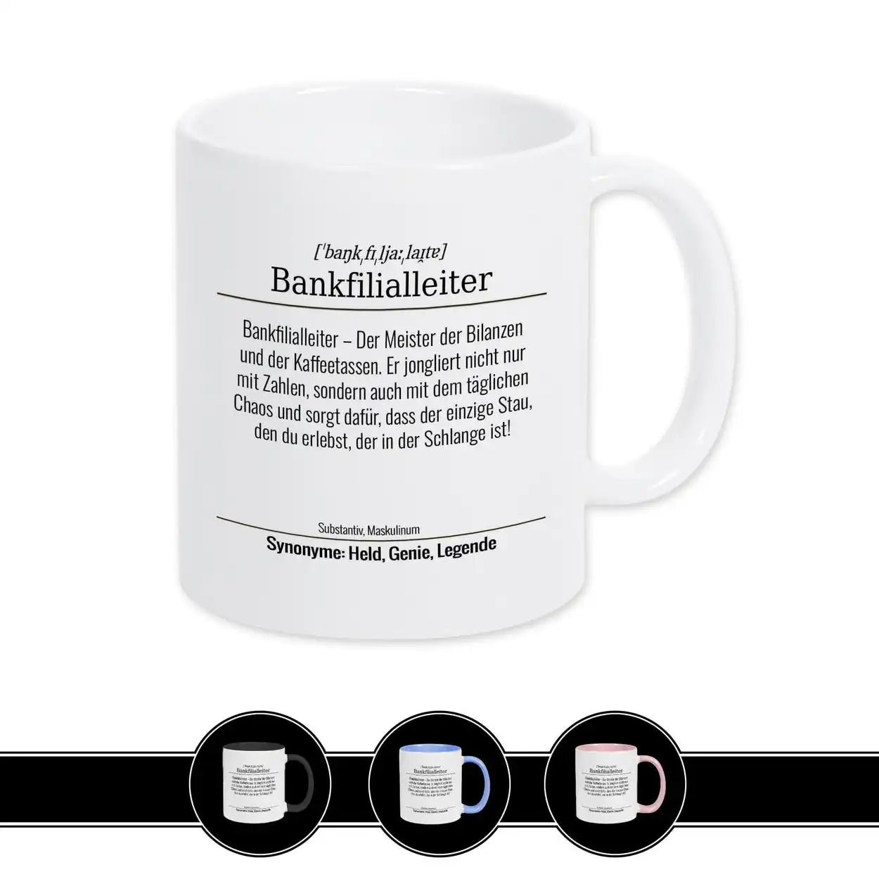 Tasse für Bankfilialleiter Weiß Geschenkidee Weihnachten