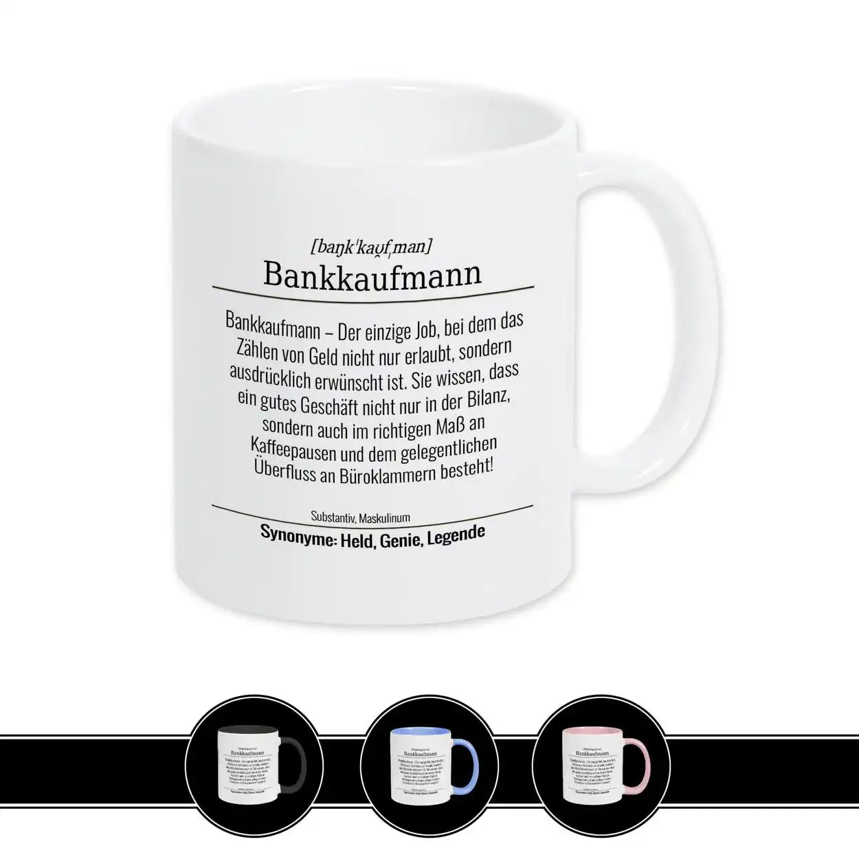 Tasse für Bankkaufmann Weiß Geschenkidee Weihnachten