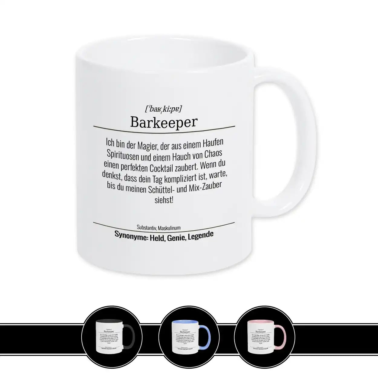 Tasse für Barkeeper Weiß Geschenkidee Weihnachten