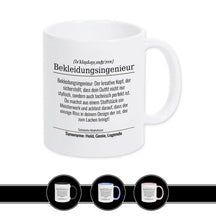 Tasse für Bekleidungsingenieur Weiß Geschenkidee Weihnachten