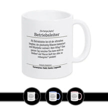 Tasse für Betriebsleiter Weiß Geschenkidee Weihnachten