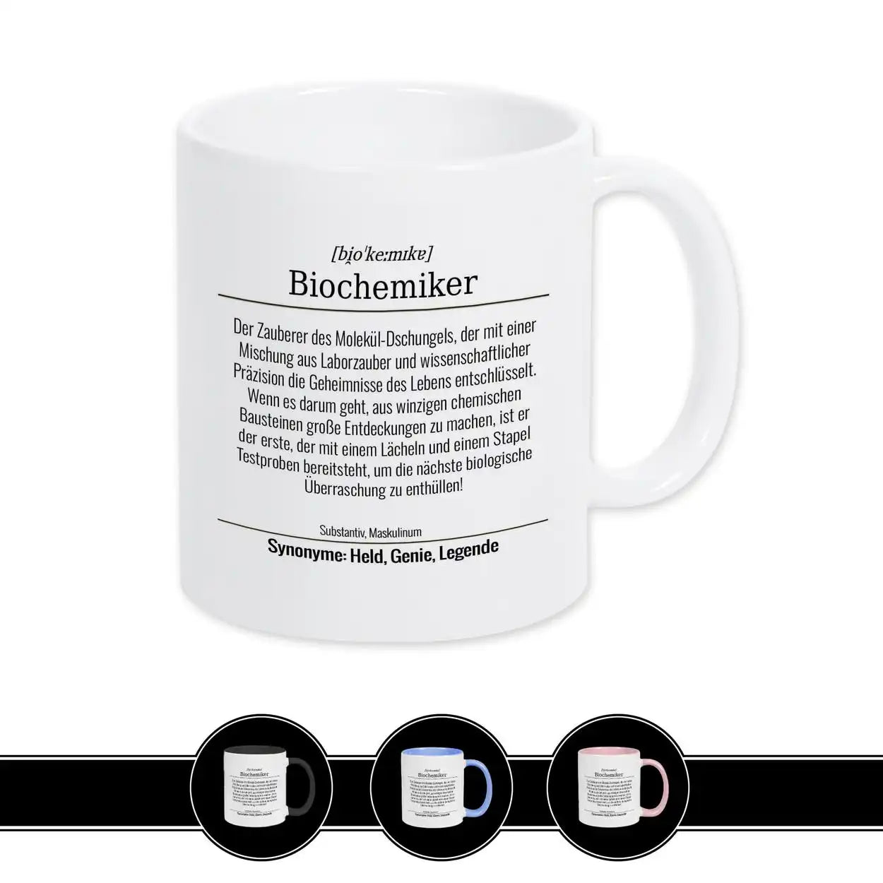 Tasse für Biochemiker Weiß Geschenkidee Weihnachten