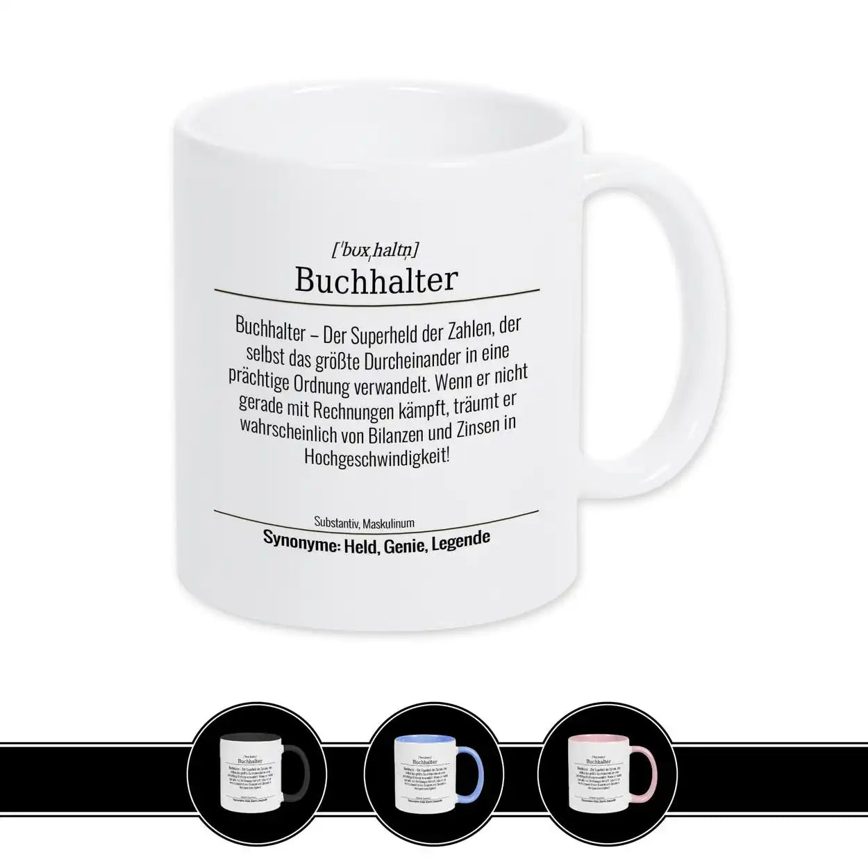 Tasse für Buchhalter Weiß Geschenkidee Weihnachten