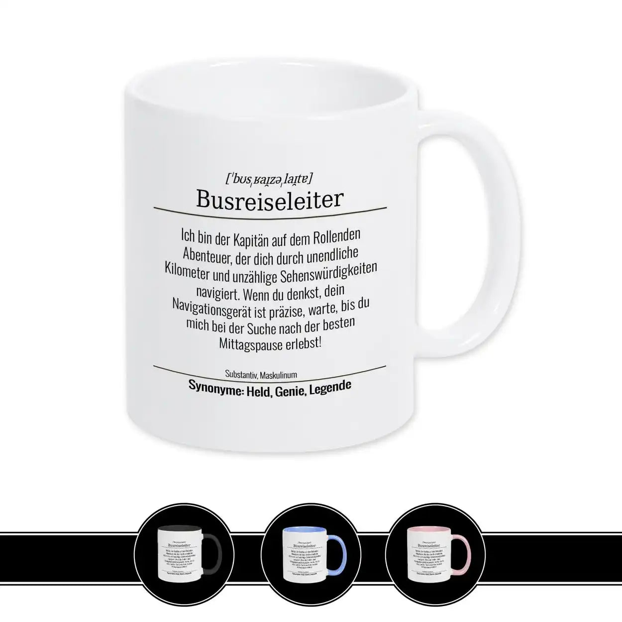 Tasse für Busreiseleiter Weiß Geschenkidee Weihnachten