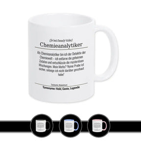 Tasse für Chemieanalytiker Weiß Geschenkidee Weihnachten